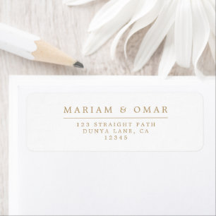 Elegant Minimalist Gold Wedding Return Address