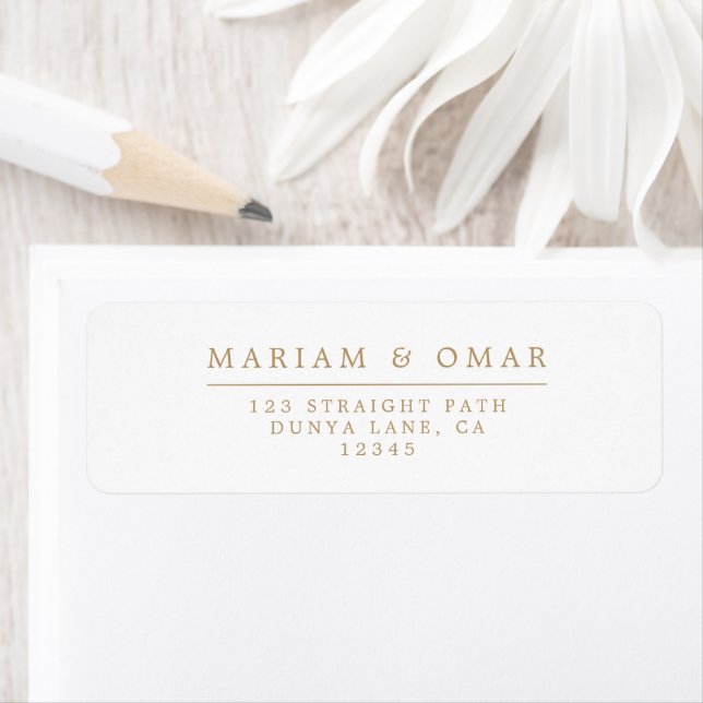 Elegant Minimalist Gold Wedding Return Address (Insitu)