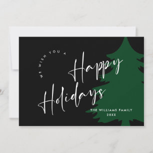 Elegant Minimalist Golden Christmas Greeting Holiday Card