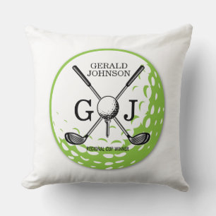 Elegant Minimalist Golf Monogram Design Cushion
