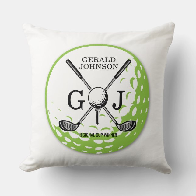 Elegant Minimalist Golf Monogram Design Cushion (Front)
