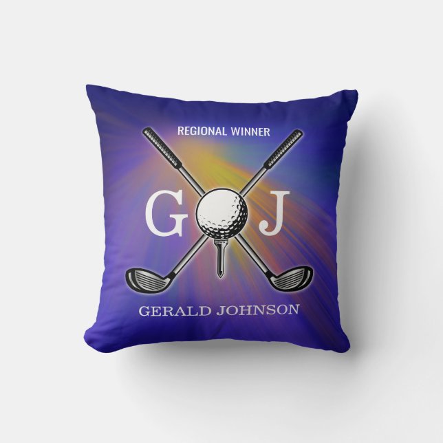 Elegant Minimalist Golf Monogram Design Cushion (Front)