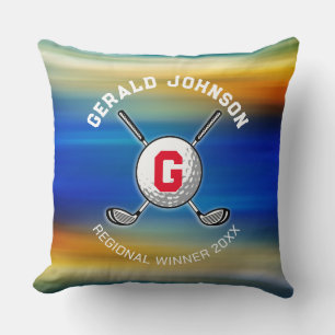 Elegant Minimalist Golf Monogram Design Cushion