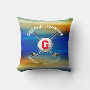 Elegant Minimalist Golf Monogram Design Cushion