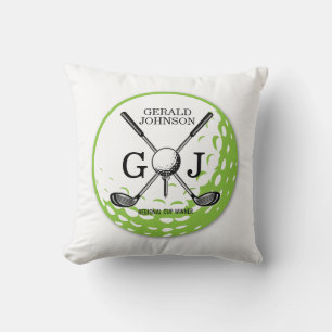 Elegant Minimalist Golf Monogram Design Cushion