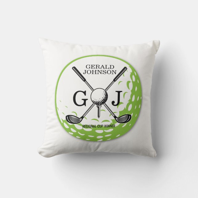 Elegant Minimalist Golf Monogram Design Cushion (Front)