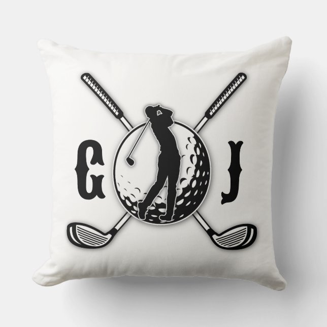 Elegant Minimalist Golf Monogram Design Cushion (Front)