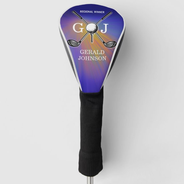Elegant Minimalist Golf Monogram Design Head Cover (Front)