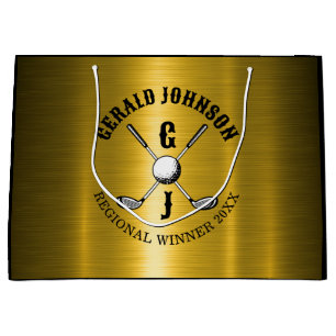 Elegant Minimalist Golf Monogram Design Large Gift Large Gift Bag