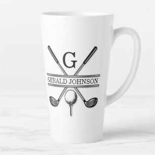 Elegant Minimalist Golf Monogram Design Latte Mug
