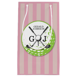 Elegant Minimalist Golf Monogram Design Small Gift Bag