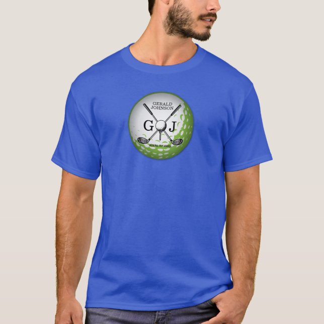 Elegant Minimalist Golf Monogram Design T-Shirt (Front)