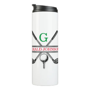 Elegant Minimalist Golf Monogram Design Thermal Tumbler
