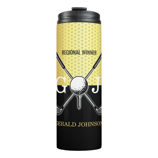 Elegant Minimalist Golf Monogram Design Thermal Tumbler (Front)