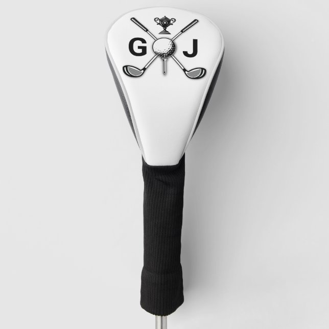 Elegant Minimalist Golf Monogram Head Cover (Front)