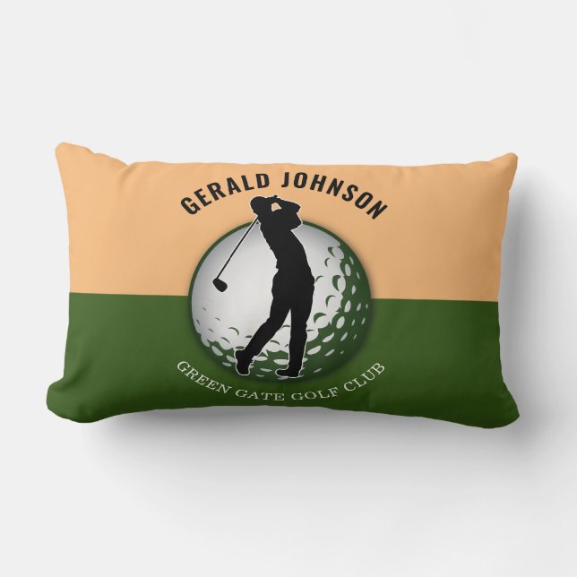 Elegant Minimalist Golfer Design Lumbar Cushion (Front)
