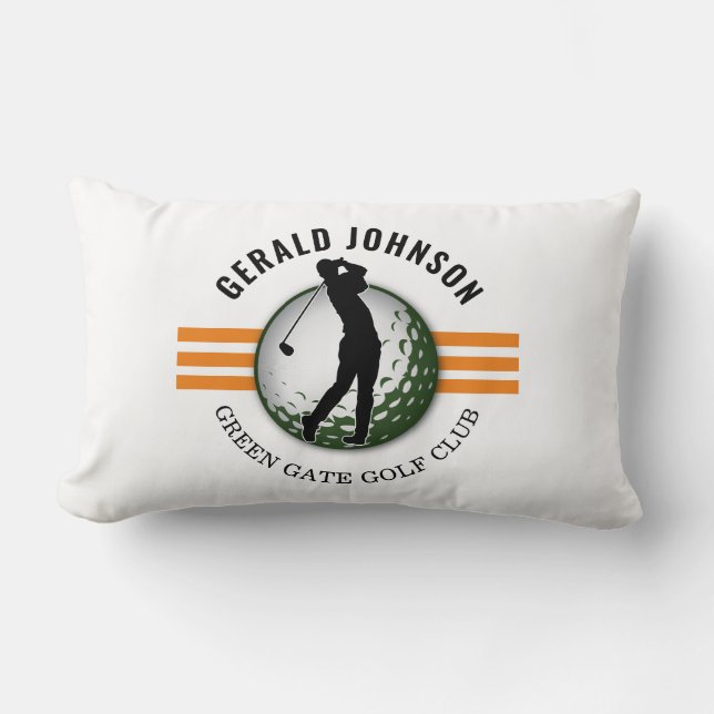 Elegant Minimalist Golfer Design Lumbar Cushion (Front)
