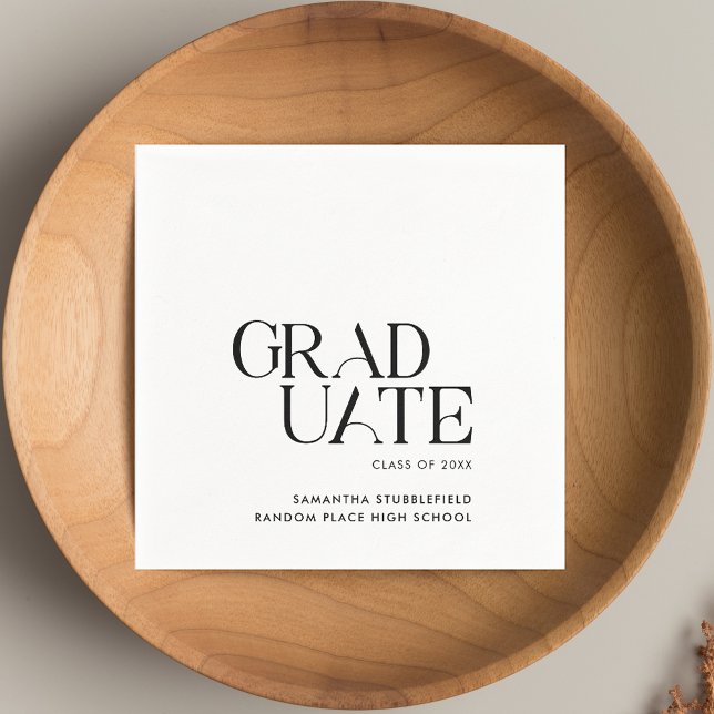 Elegant Minimalist Graduation 2024 Party Paper Napkin (Elegant Minimalist Graduation 2025 Party Paper Napkins)