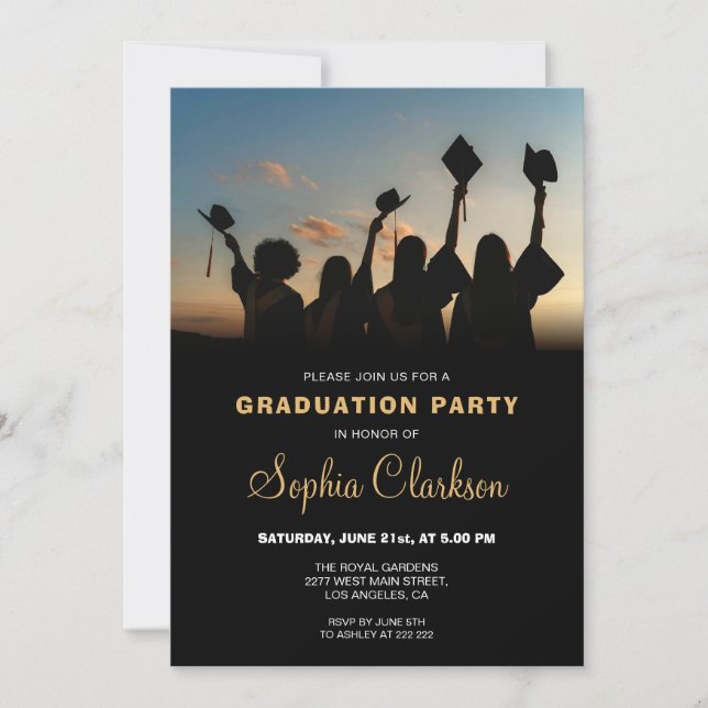 Elegant Minimalist Graduation Invitation (Front)