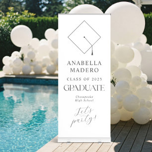 Elegant Minimalist Graduation Party Retractable Banner