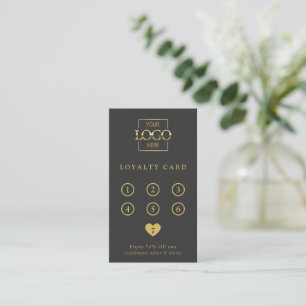 Elegant Minimalist Grey Professional Company Logo Loyalty Card