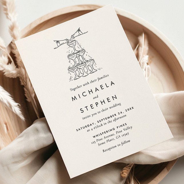 Elegant Minimalist Hand Drawn Wedding Invitation (Creator Uploaded)