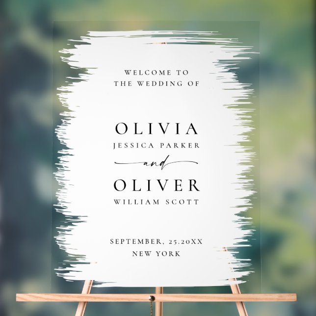 Elegant Minimalist Hand Writing WELCOME Wedding Acrylic Sign (Neutral)