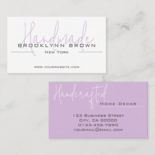 Elegant Minimalist Handmade Handcrafted Lavender Business Card