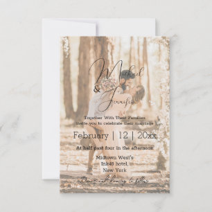 elegant minimalist  handwriting wedding photo  invitation