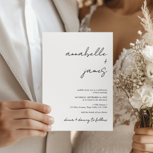 Elegant Minimalist Handwritten Script Wedding Invitation