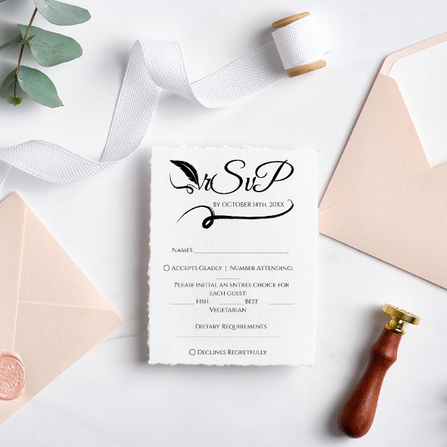 Elegant Minimalist Handwritten Wedding RSVP  (Creator Uploaded)