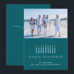 Elegant Minimalist Happy Hanukkah Family 1 Photo Holiday Card<br><div class="desc">Elegant Minimalist Happy Hanukkah Family 1 Photo</div>