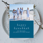 Elegant Minimalist Happy Hanukkah Family 1 Photo Holiday Card<br><div class="desc">Elegant Minimalist Happy Hanukkah Family 1 Photo</div>