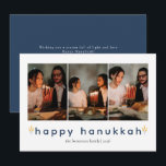 Elegant Minimalist Happy Hanukkah Family 3 Photo Holiday Card<br><div class="desc">Elegant Minimalist Happy Hanukkah Family 3 Photo</div>