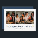 Elegant Minimalist Happy Hanukkah Family 3 Photo Holiday Card<br><div class="desc">Elegant Minimalist Happy Hanukkah Family 3 Photo</div>
