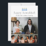 Elegant Minimalist Happy Hanukkah Family 4 Photo H Holiday Card<br><div class="desc">Elegant Minimalist Happy Hanukkah Family 4 Photo</div>