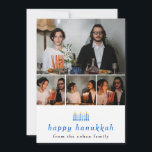 Elegant Minimalist Happy Hanukkah Family 4 Photo  Holiday Card<br><div class="desc">Elegant Minimalist Happy Hanukkah Family 4 Photo</div>