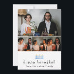 Elegant Minimalist Happy Hanukkah Family 4 Photo  Holiday Card<br><div class="desc">Elegant Minimalist Happy Hanukkah Family 4 Photo</div>