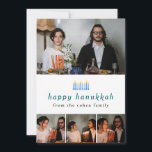 Elegant Minimalist Happy Hanukkah Family 4 Photo Holiday Card<br><div class="desc">Elegant Minimalist Happy Hanukkah Family 4 Photo</div>