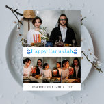 Elegant Minimalist Happy Hanukkah Family 4 Photo Holiday Card<br><div class="desc">Elegant Minimalist Happy Hanukkah Family 4 Photo</div>