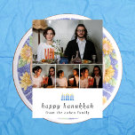 Elegant Minimalist Happy Hanukkah Family 4 Photo Holiday Card<br><div class="desc">Elegant Minimalist Happy Hanukkah Family 4 Photo</div>