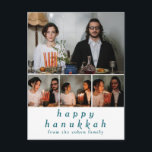 Elegant Minimalist Happy Hanukkah Family 4 Photo Holiday Postcard<br><div class="desc">Elegant Minimalist Happy Hanukkah Family 4 Photo</div>
