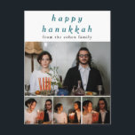 Elegant Minimalist Happy Hanukkah Family 4 Photo Holiday Postcard<br><div class="desc">Elegant Minimalist Happy Hanukkah Family 4 Photo</div>
