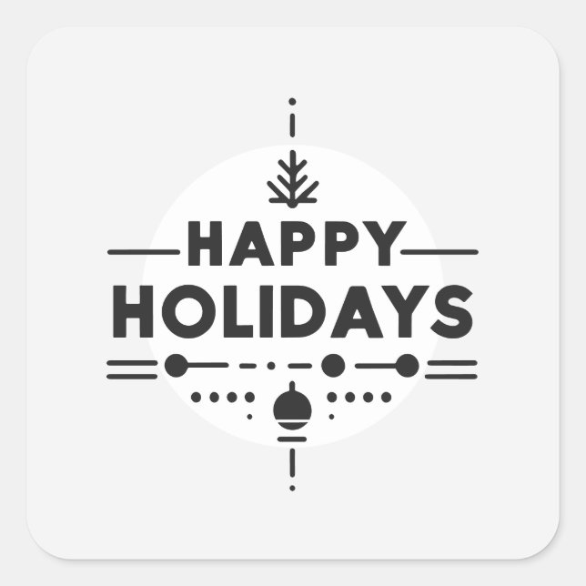 Elegant Minimalist Happy Holidays Sticker (Front)