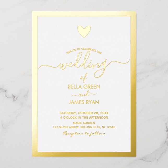 Elegant Minimalist Heart Photo Wedding Party (Front)