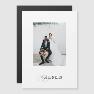 Elegant Minimalist Holiday Photo Magnetic Card