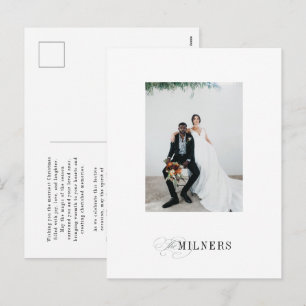 Elegant Minimalist Holiday Photo Postcard