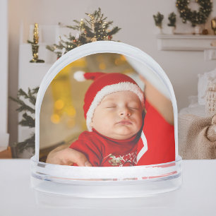 Elegant Minimalist Holiday Photo Snow Globe