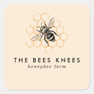 Elegant & Minimalist Honey Beekeeper Square Sticker