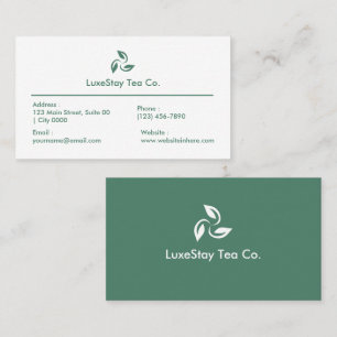 Elegant Minimalist Hotel Tea Theme Clean Business Card